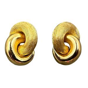 Vintage Christian Dior Gold Tone Knot Clip-On Earrings